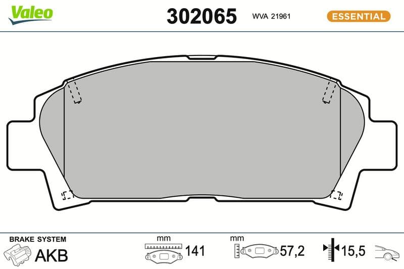 set placute frana,frana disc VALEO ESSENTIAL 302065