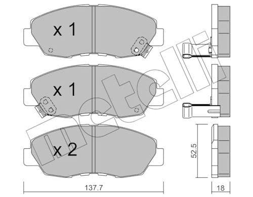 set placute frana,frana disc METELLI 22-0384-0