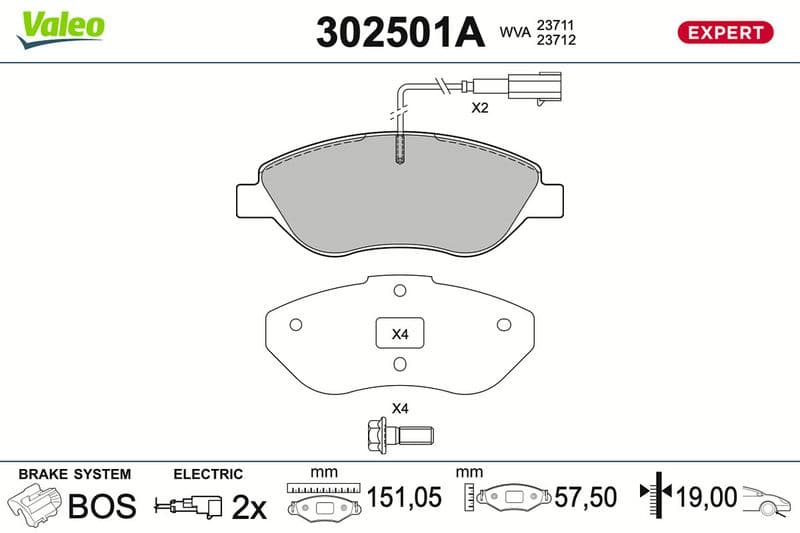 set placute frana,frana disc VALEO EXPERT 302501A