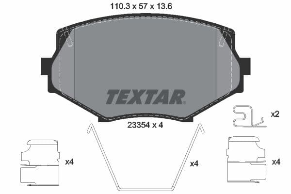 set placute frana,frana disc TEXTAR Q+ 2335404