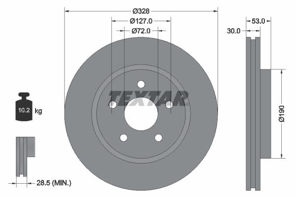 Disc frana TEXTAR PRO+ 92184505
