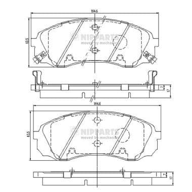 set placute frana,frana disc NIPPARTS N3600329