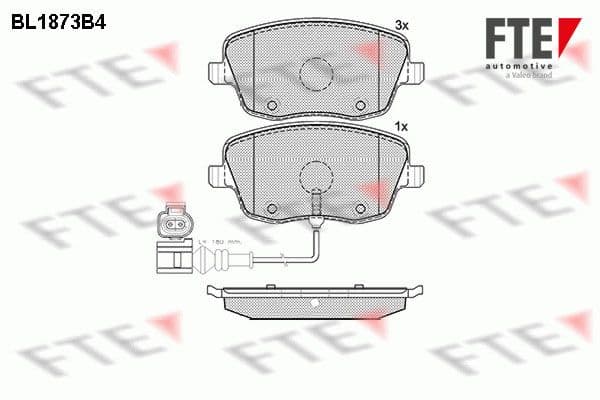 set placute frana,frana disc FTE 9010456