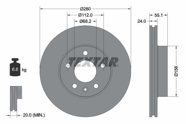 Disc frana TEXTAR PRO+ 92083805