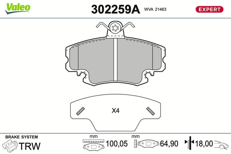 set placute frana,frana disc VALEO 302259A