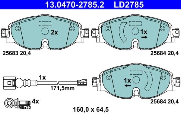set placute frana,frana disc ATE Ceramic 13.0470-2785.2