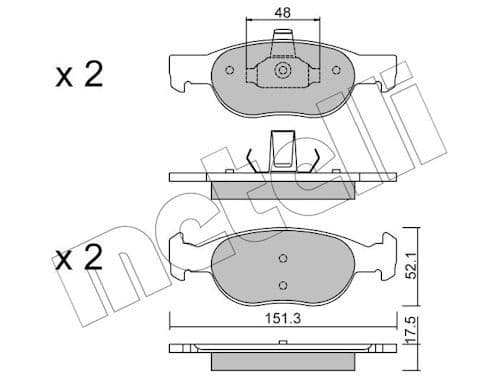 set placute frana,frana disc METELLI 22-0079-2
