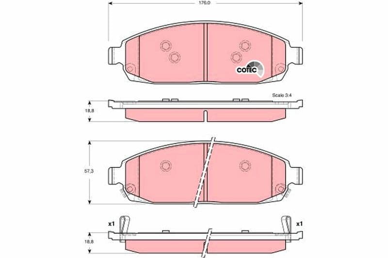 set placute frana,frana disc TRW COTEC GDB4136