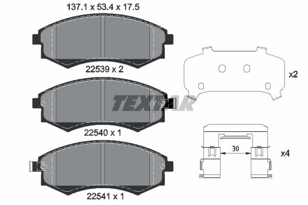 set placute frana,frana disc TEXTAR Q+ 2253901
