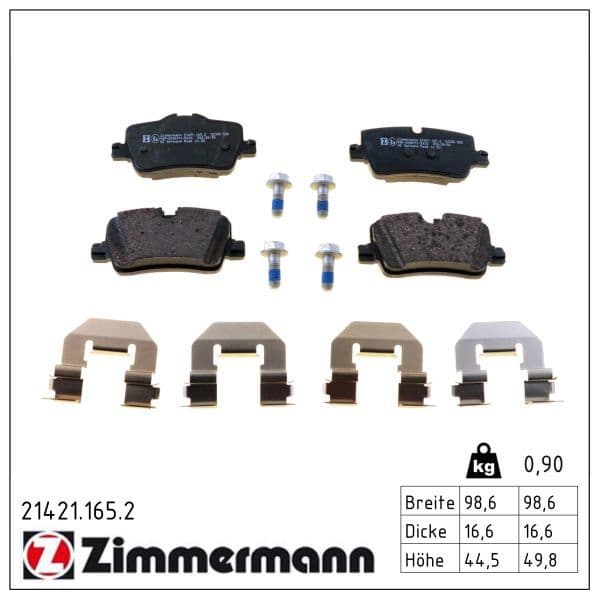 set placute frana,frana disc ZIMMERMANN 21421.165.2
