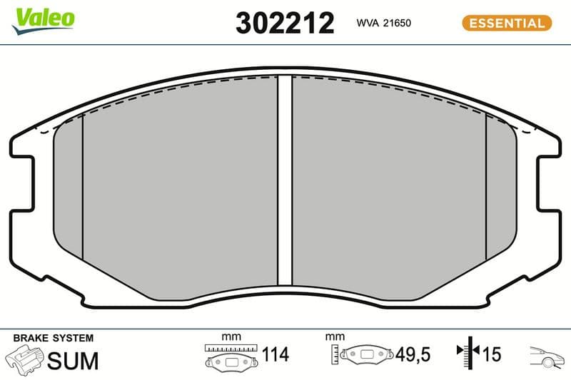 set placute frana,frana disc VALEO 302212