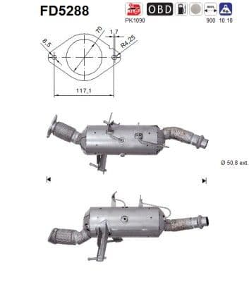 Filtru funingine/particule, sist.de esapament AS-PL FD5288