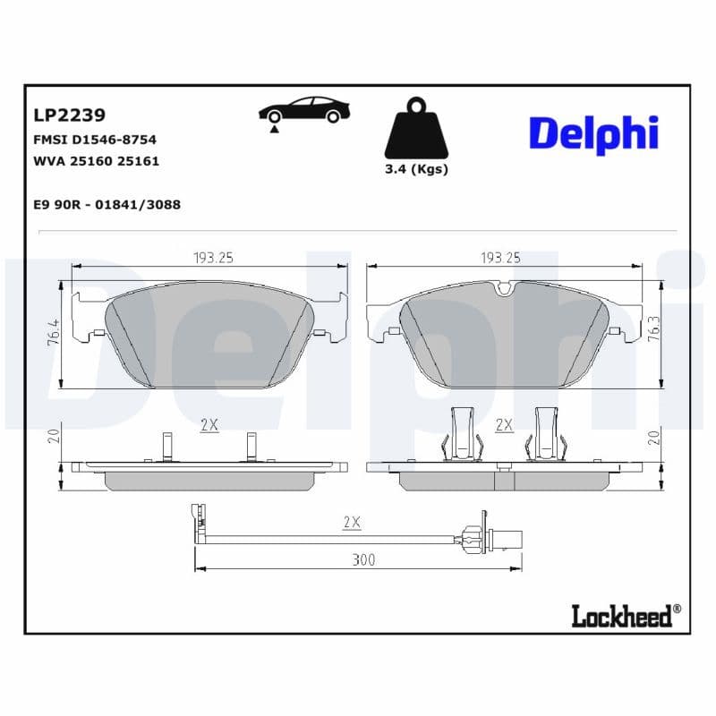 set placute frana,frana disc DELPHI LP2239