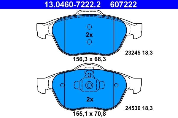 set placute frana,frana disc ATE 13.0460-7222.2