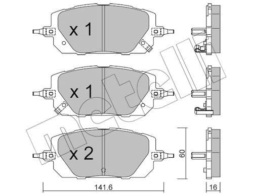 set placute frana,frana disc METELLI 22-1295-0