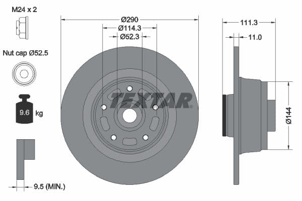 Disc frana TEXTAR PRO 92309003