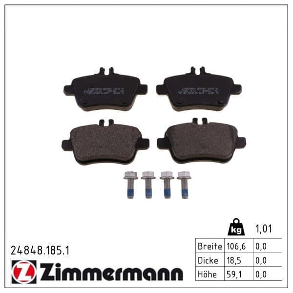 set placute frana,frana disc ZIMMERMANN 24848.185.1