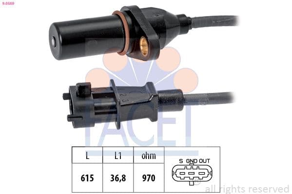 Senzor impulsuri, arbore cotit FACET Made in Italy - OE Equivalent 9.0569