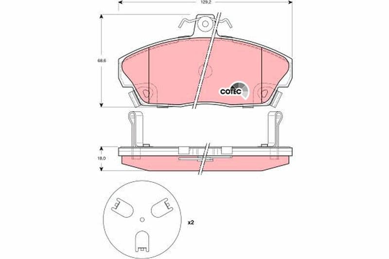 set placute frana,frana disc TRW COTEC GDB3267