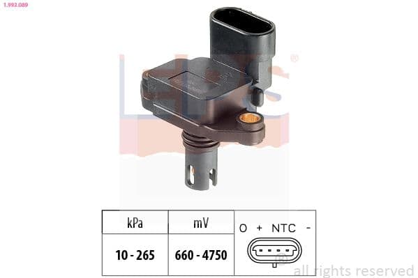 senzor presiune aer EPS Made in Italy - OE Equivalent 1.993.089