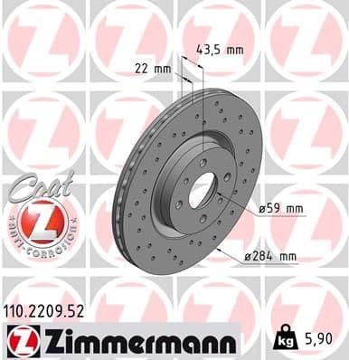 Disc frana ZIMMERMANN SPORT Z 110.2209.52