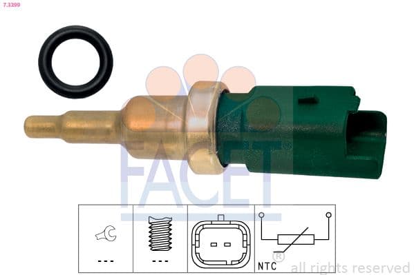 senzor,temperatura lichid de racire FACET Made in Italy - OE Equivalent 7.3399