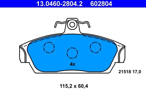 set placute frana,frana disc ATE 13.0460-2804.2