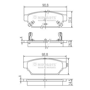set placute frana,frana disc NIPPARTS J3615004