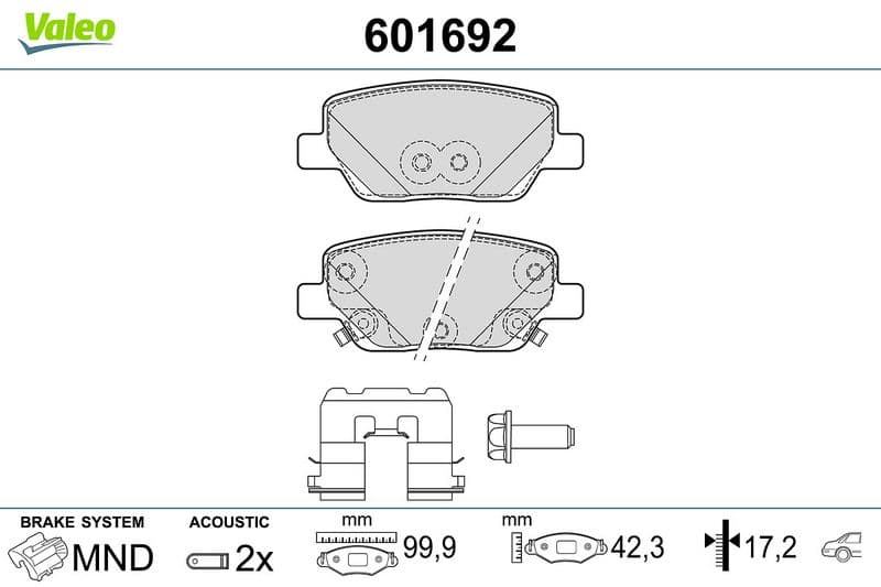 set placute frana,frana disc VALEO 601692