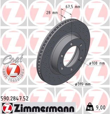 Disc frana ZIMMERMANN SPORT Z 590.2847.52