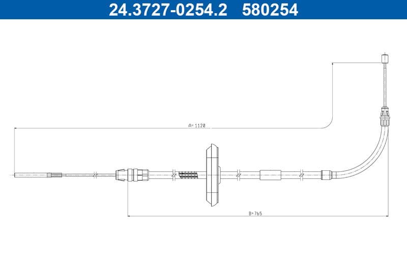Cablu, frana de parcare ATE 24.3727-0254.2