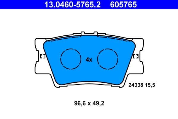 set placute frana,frana disc ATE 13.0460-5765.2