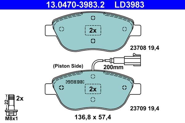 set placute frana,frana disc ATE Ceramic 13.0470-3983.2