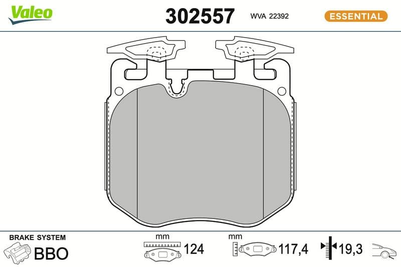 set placute frana,frana disc VALEO ESSENTIAL 302557