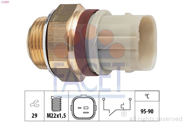 Comutator temperatura, ventilator radiator FACET 7.5197