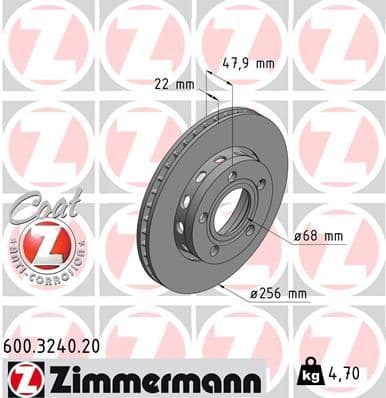 Disc frana ZIMMERMANN COAT Z 600.3240.20