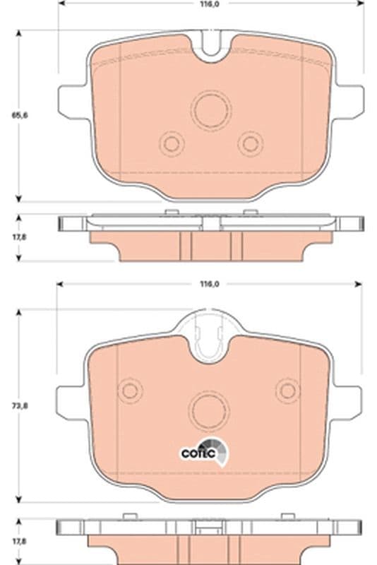 set placute frana,frana disc TRW COTEC GDB1869