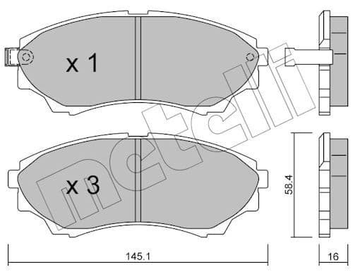 set placute frana,frana disc METELLI 22-0610-0