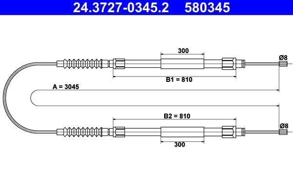Cablu, frana de parcare ATE 24.3727-0345.2