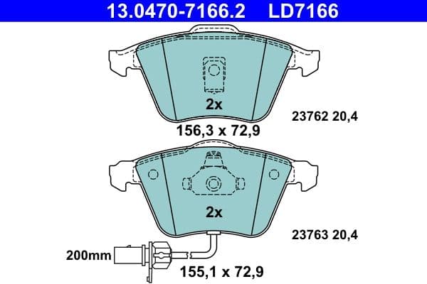 set placute frana,frana disc ATE Ceramic 13.0470-7166.2