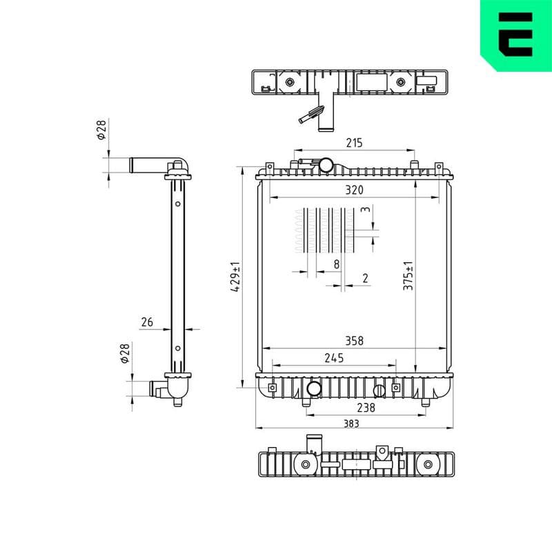 Radiator, racire motor ERA 673587