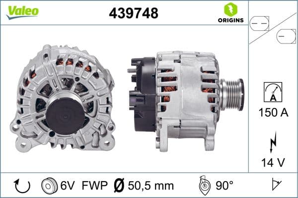 Generator / Alternator VALEO ORIGINS NEW OE TECHNOLOGY 439748