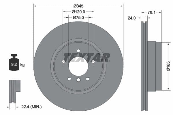 Disc frana TEXTAR PRO 92161203