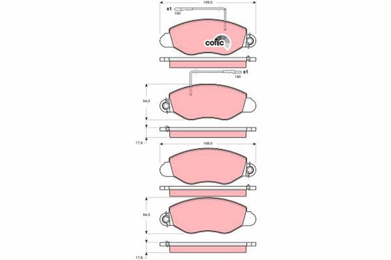 set placute frana,frana disc TRW COTEC GDB3354