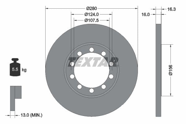 Disc frana TEXTAR 92152000
