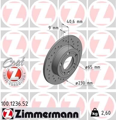 Disc frana ZIMMERMANN SPORT Z 100.1236.52
