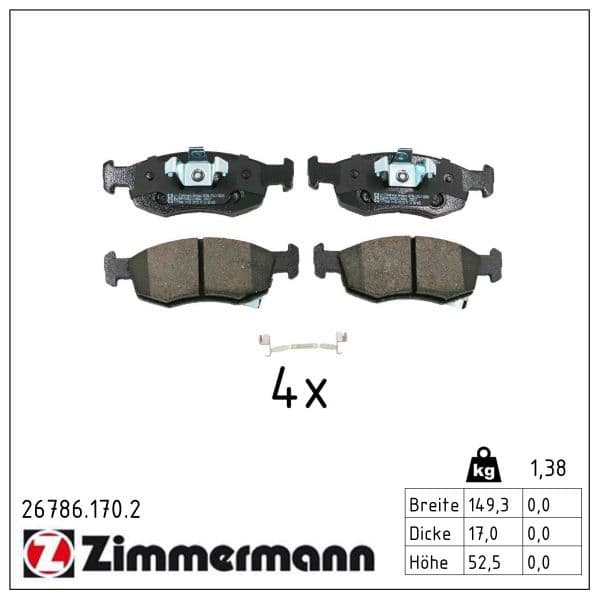 set placute frana,frana disc ZIMMERMANN 26786.170.2