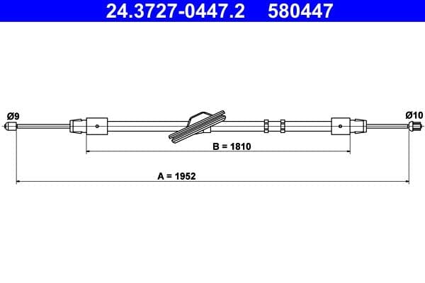 Cablu, frana de parcare ATE 24.3727-0447.2