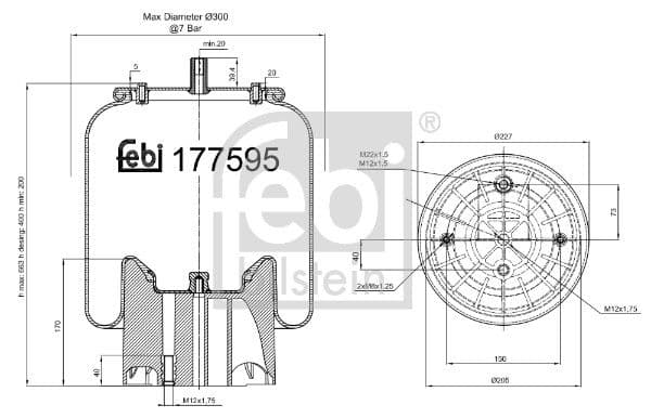 Burduf, suspensie pneumatica FEBI BILSTEIN 177595
