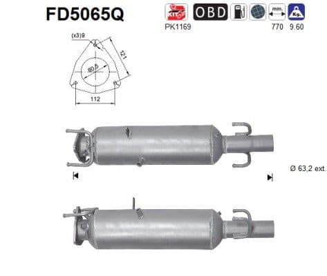Filtru funingine/particule, sist.de esapament AS-PL FD5065Q